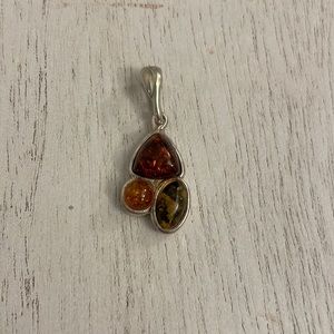 Sterling Silver and Amber Pendant